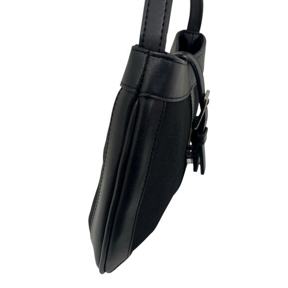 Vintage 90's Y2K Esprit Black Faux Leather Canvas Crossbody Mini Bag Small Purse - Picture 7 of 12